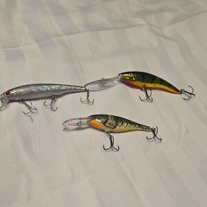 Silver and Multicolor Fishing Lures